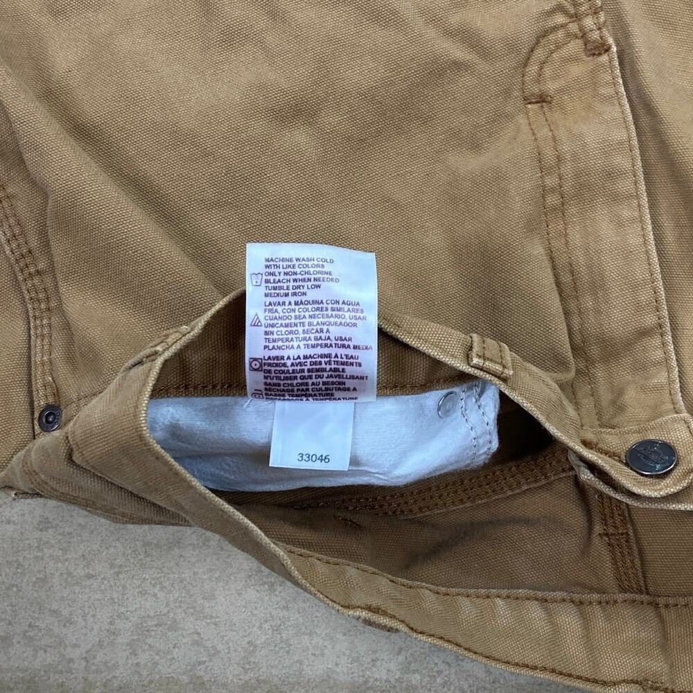 Vintage 90s Dickies Carpenter Pants 34x30 Baggy Wide Leg Tan Canvas Dungarees - Picture 5 of 6